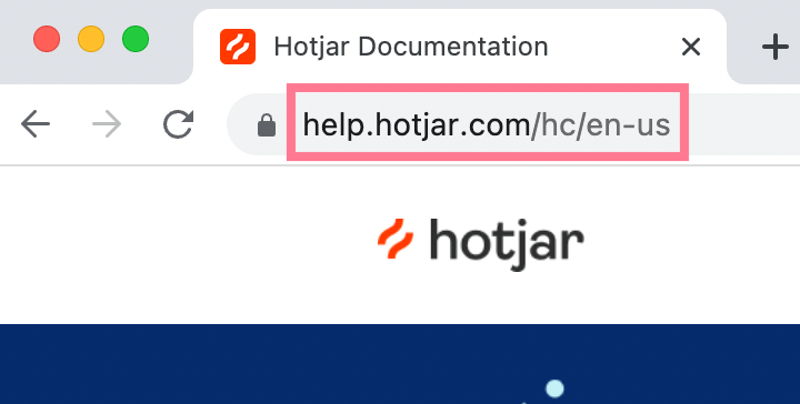 Hotjar’s helpdesk subdomain example