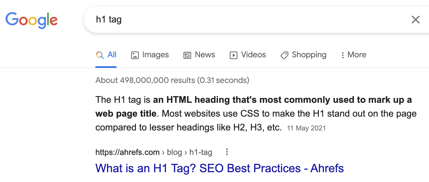Example featured snippet on a Google SERP