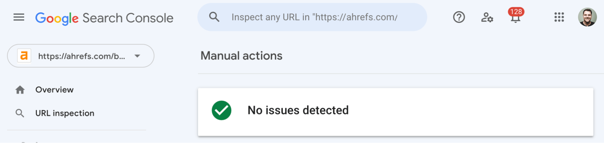 Manual actions report in Google Search Console
