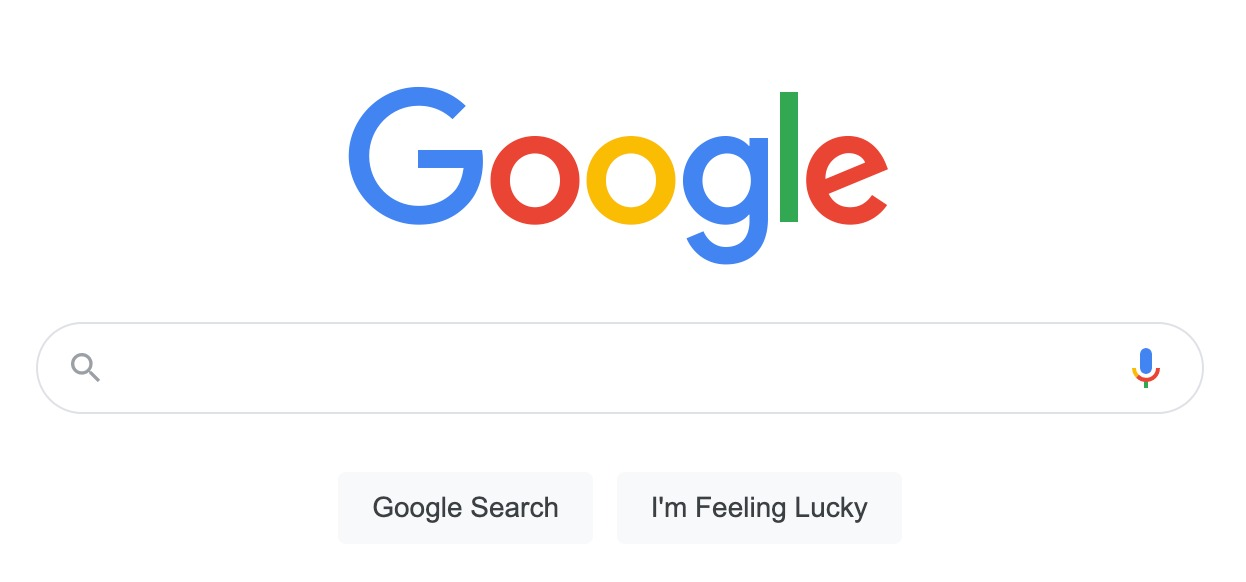 Google's page to key in search term