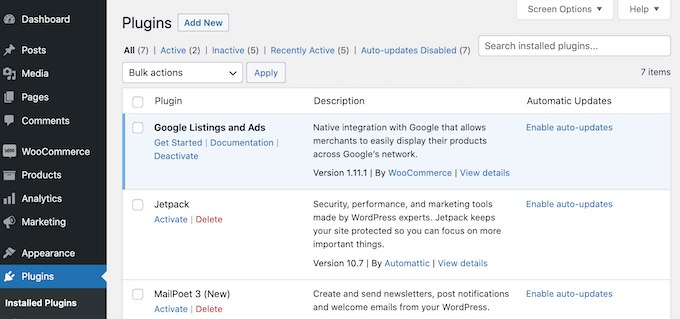 The Plugin settings, as seen in the WordPress dashboard.