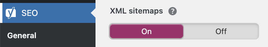 XML sitemaps toggle in Yoast SEO