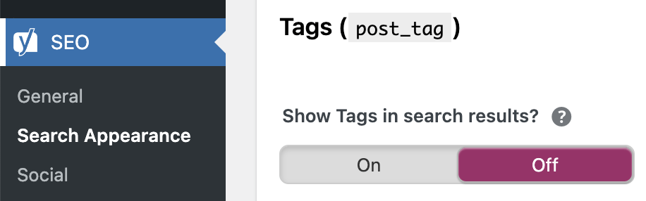 Excluding tag pages from indexing in WordPress using Yoast SEO