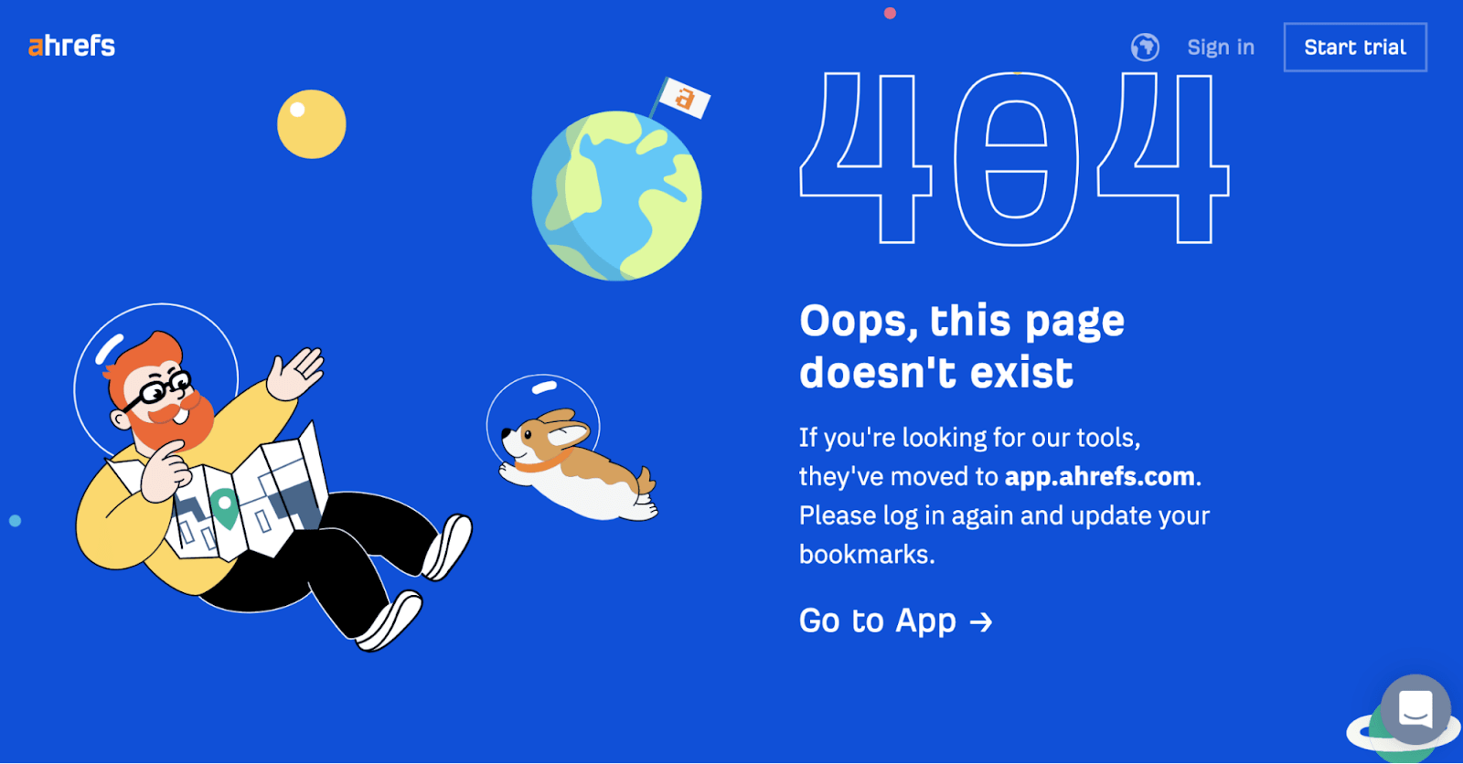 Ahrefs' 404 page