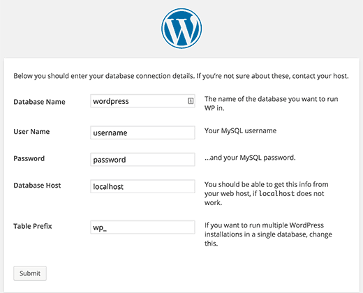 WordPress creating wp-config.php file during the installation