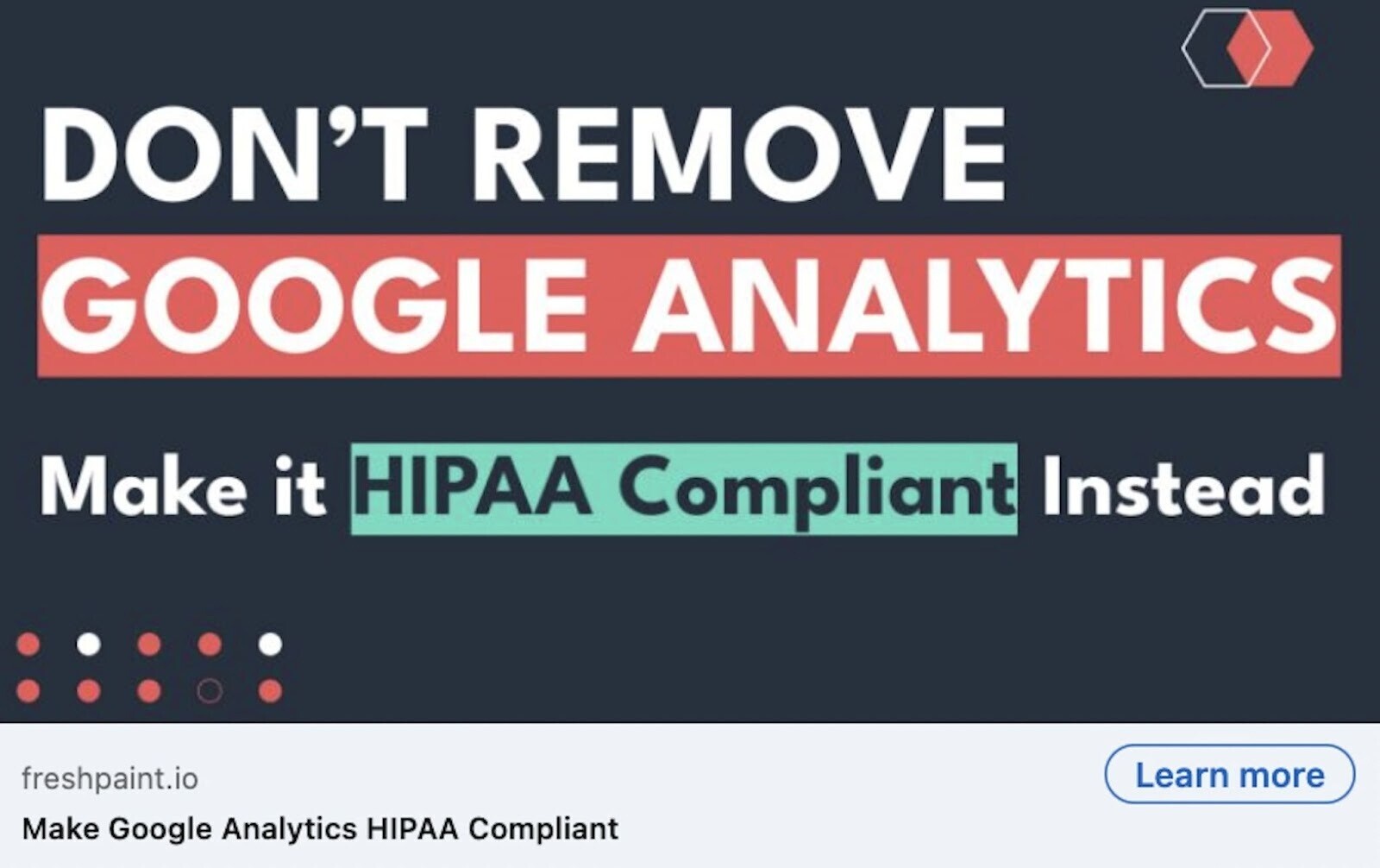 a blog post titled "Don’t remove Google Analytics. Make it HIPAA compliant"