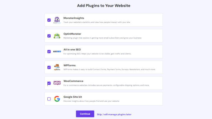 Add plugins to your site