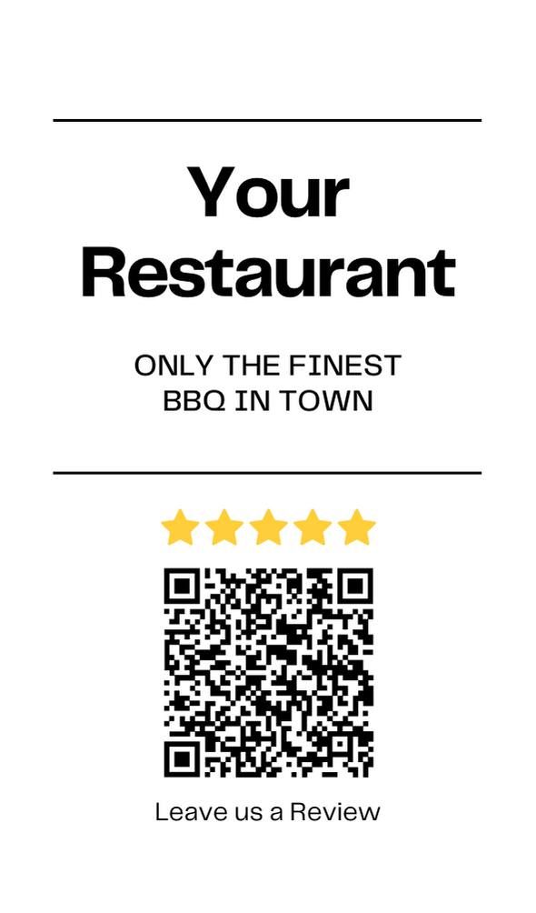 an example of a QR code where customers can leave reviews